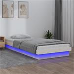 vidaXL Cadre de lit à LED Blanc 100x200 cm Bois massif