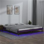 vidaXL Cadre de lit à LED Marron miel 150x200cm Très grand B