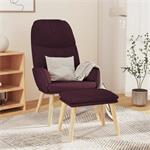vidaXL Chaise de relaxation avec tabouret Violet Tissu