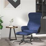 vidaXL Chaise de relaxation avec tabouret Bleu Tissu