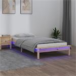 vidaXL Cadre de lit à LED 90x190 cm Simple Bois massif