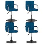 vidaXL Chaises pivotantes de salle à manger 4 pcs Bleu Velou