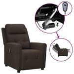 vidaXL Fauteuil inclinable électrique Marron foncé Tissu