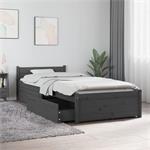 vidaXL Cadre de lit avec tiroirs Gris 75x190 cm Petit simple