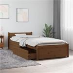 vidaXL Cadre de lit avec tiroirs Marron miel 75x190 cm Petit