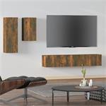 vidaXL 4-delige Tv-meubelset bewerkt hout gerookt eikenkleur