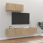 vidaXL 3-delige Tv-meubelset bewerkt hout sonoma eikenkleuri
