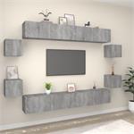 vidaXL 8-delige Tv-meubelset bewerkt hout grijs sonoma eiken