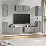 vidaXL 7-delige Tv-meubelset bewerkt hout grijs sonoma eiken
