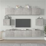 vidaXL 6-delige Tv-meubelset bewerkt hout betongrijs