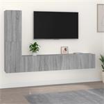 vidaXL 4-delige Tv-meubelset bewerkt hout grijs sonoma eiken