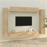 vidaXL 8-delige Tv-meubelset bewerkt hout sonoma eikenkleuri