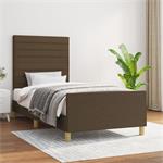 vidaXL Cadre de lit avec tête de lit Marron foncé 90x190 cm