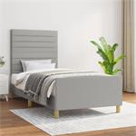 vidaXL Cadre de lit avec tête de lit Gris clair 90x200 cm Ti