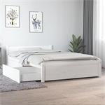 vidaXL Cadre de lit avec tiroirs Blanc 120x190 cm Petit doub