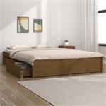 vidaXL Cadre de lit avec tiroirs Marron miel 135x190 cm Doub