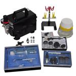 vidaXL Kit de compresseur d'aérographe avec 3 pistolets