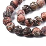 10 x  half edelsteen kraal van matte Leopard Skin jasper 8,5