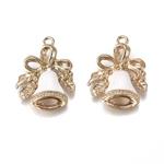2 x Tibetaans zilveren hanger kerstbel 20 x 12,5 x 2,5mm, ga
