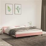 vidaXL Bedframe met hoofdeinde fluweel roze 160x200 cm