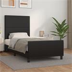 vidaXL Cadre de lit avec tête de lit Noir 90x190 cm Similicu
