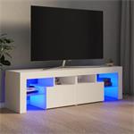 vidaXL Meuble TV avec lumières LED Blanc 140x36,5x40 cm