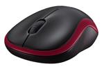Logitech M185 Optical USB Rood-Zwart Retail Wireless