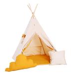 TIPI tent oker-beige met pompons en accessoires TIPI + mat e