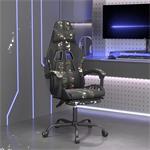 vidaXL Chaise de jeu avec repose-pied Noir et camouflage Sim