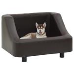 vidaXL Canapé pour chien Marron 67x52x40 cm Similicuir