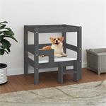 vidaXL Lit pour chien Gris 55,5x53,5x60 cm Bois de pin solid