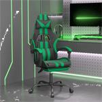 vidaXL Chaise de jeu pivotante et repose-pied Noir et vert S