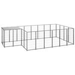 vidaXL Chenil Noir 8,47 m² Acier