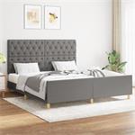 vidaXL Cadre de lit avec tête de lit Gris foncé 160 x 200 cm