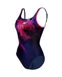 Arena W Swimsuit U Back Placement B navy-rose-multi 36