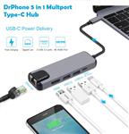 DrPhone ND1 - 5 in 1 Multiport Type-C Hub - Hdmi 4K - 1x Gig