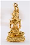 Gouden massieve boeddha hanger aan gouden collier