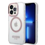 Guess iPhone 14 Pro Max Back Cover Pink Camera & Buttons Mag