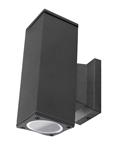 Buitenlamp vierkant zwart | dubbele GU10 lampvoet voor twee spots | waterdicht IP65