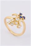 Gouden ring met briljanten en saffieren
