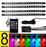 Auto LED Strip Licht 4 stks 72 LED DC 12 V Multi kleuren Muz