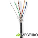 Netwerk Kabel Rol | CAT6 | Solid | S/FTP | CCA | 100.0 m | Buitenshuis | Rond | PE | Zwart | Gift Bo