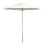 vidaXL Parasol 270x270 cm houten paal crèmewit