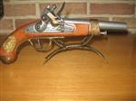    Decoratie replica antiek pistool met staander 