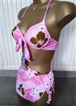 Roze Voorgevormde Bikini met Pareo
