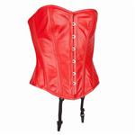 Echt leren corset model 10 rood in xs t/m 6xl