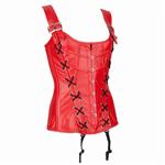 Echt leren corset model 04 rood in xs t/m 6xl
