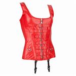 Echt leren corset model 01 rood in xs t/m 6xl
