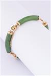 Gouden schakel armband met jade