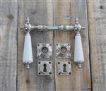 Deur Set voor antieke deuren, nikkel gepolijst keramiek deurknoppen retro design, antiek